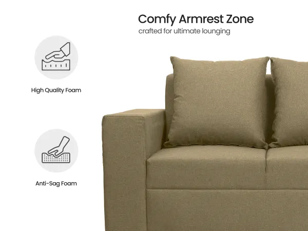 Hugo Upholstered 3 Seater Sofa in Beige Color